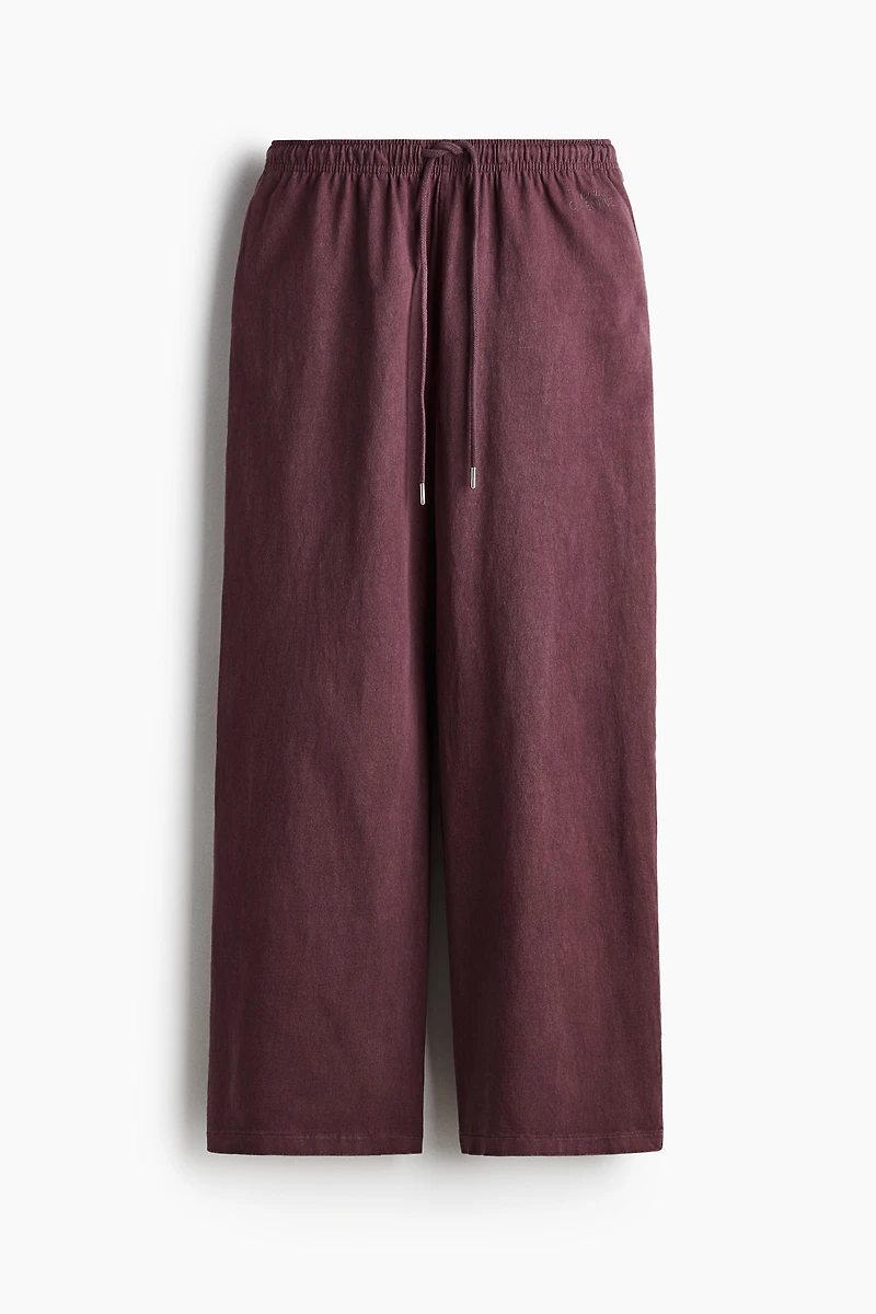 Washed-Look Cotton Pants