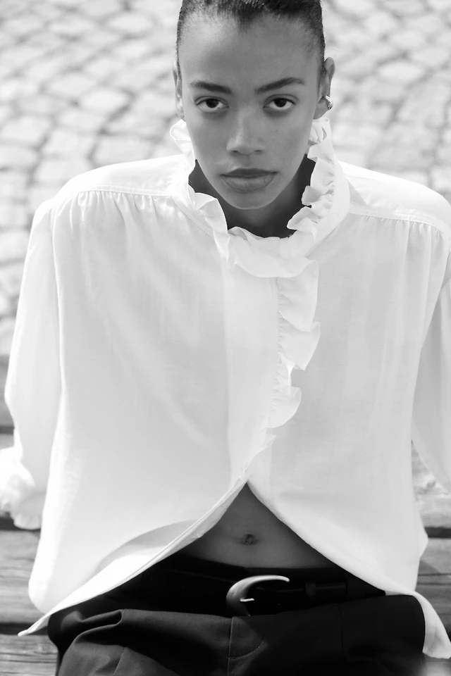 Ruffle-Trimmed Blouse