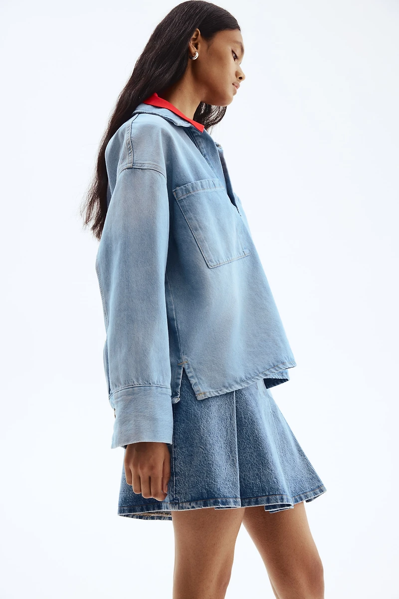 Chemise ample à enfiler en denim