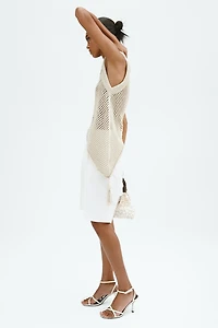 Crochet-Look Tassel-Detail Top