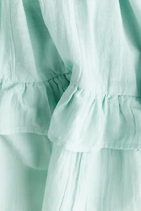Linen-Blend Dress with a Flared Skirt