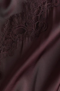 Lace-Trimmed Satin Nightgown