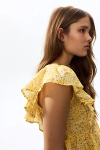 Haut volanté en coton