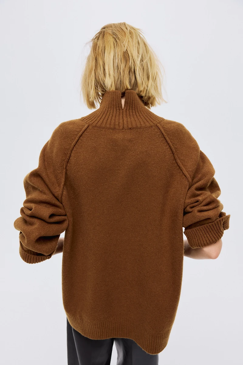 Oversized Mock-Turtleneck Sweater