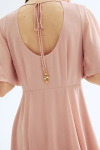 V-Neck Chiffon Dress