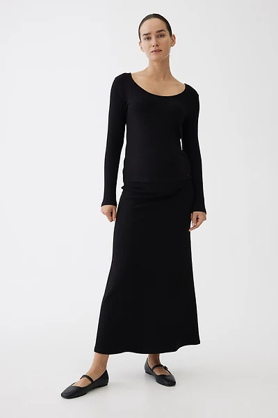 MAMA Ribbed Jersey Top