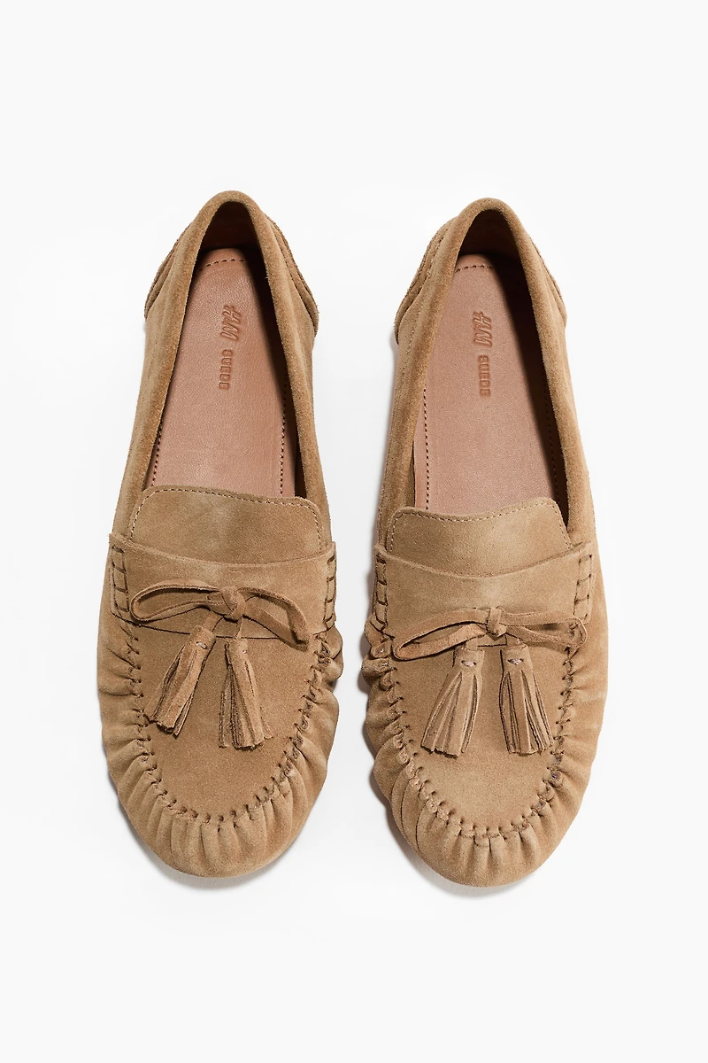 Mocassins en cuir velours