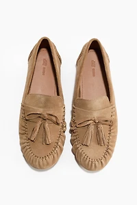 Mocassins en cuir velours