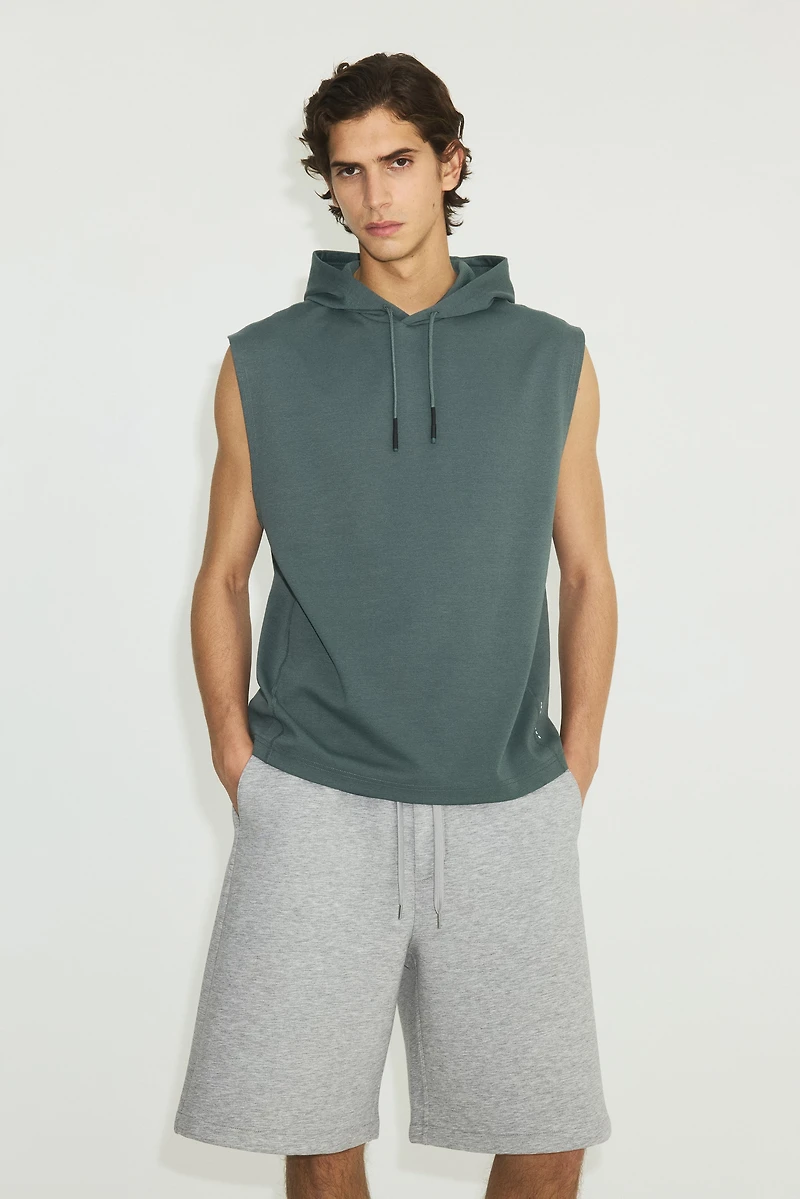 Regular-Fit Sleeveless Sports Hoodie with DryMove™