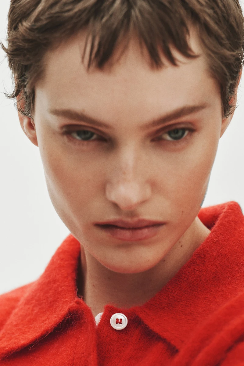 Mohair-Blend Polo Shirt