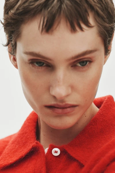 Mohair-Blend Polo Shirt