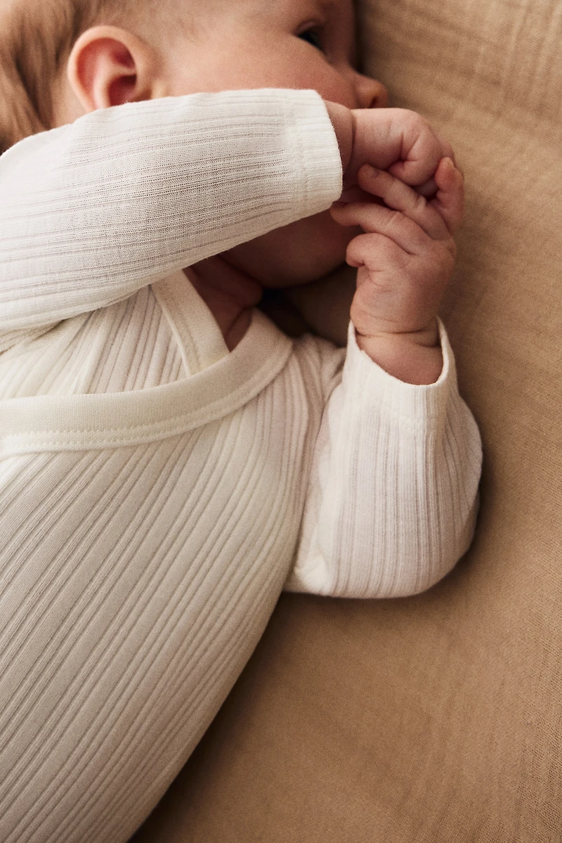 3-pack Ribbed Wrapover Bodysuits