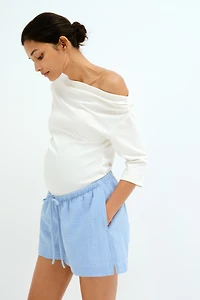 Short MAMA en mousseline avec cordon de serrage