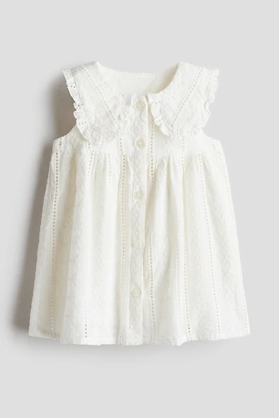 Embroidered-Detail Cotton Dress