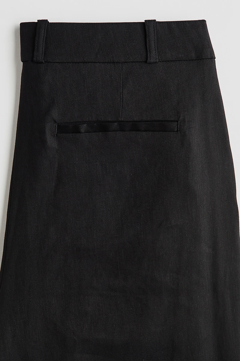 Wide-Leg Linen-Blend Dress Pants