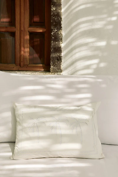 Eyelet-Embroidered Cushion Cover