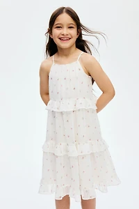 Ruffle-Trimmed Strappy Dress