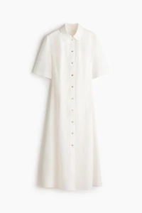 Robe en popeline avec liens à nouer au dos