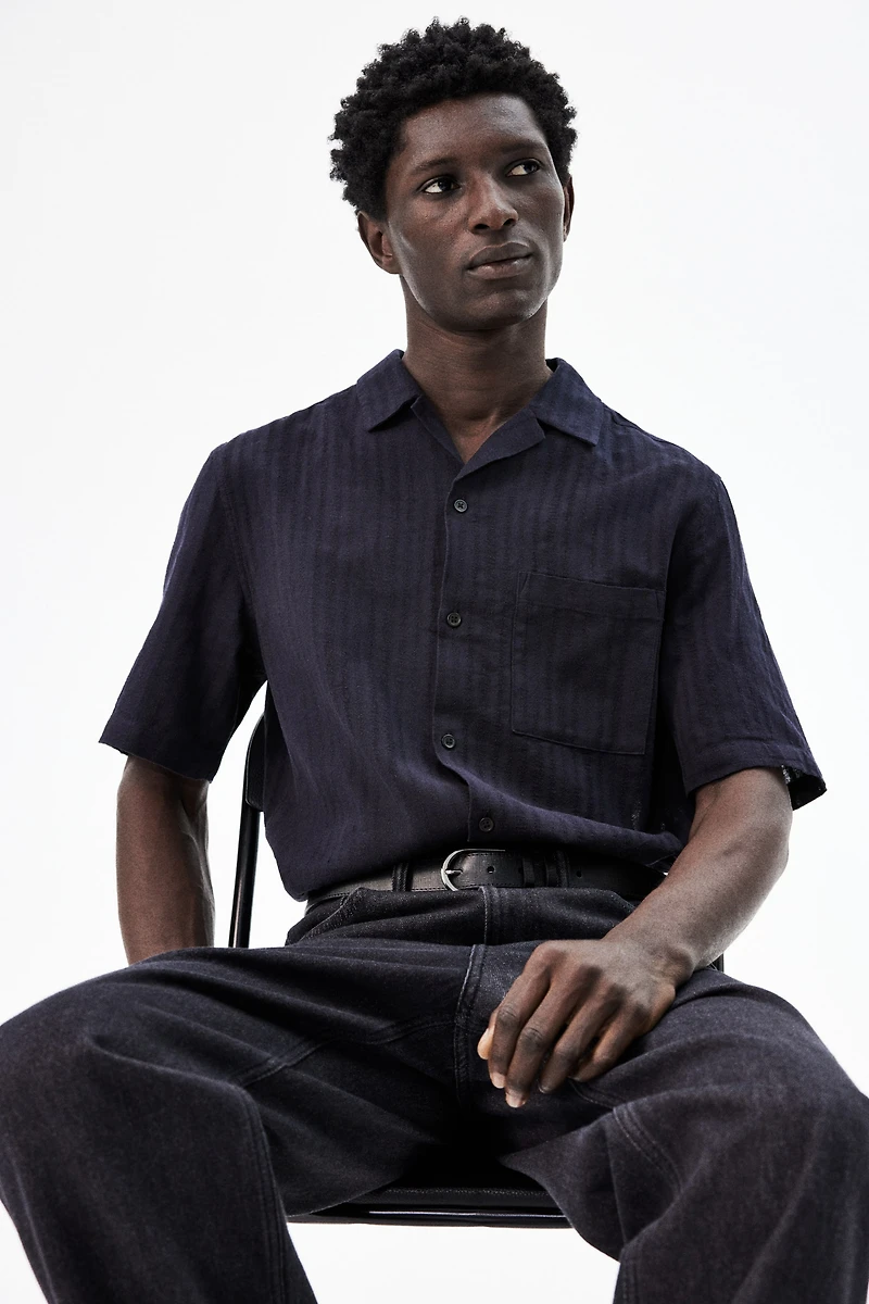 Regular-Fit Linen-Blend Resort Shirt