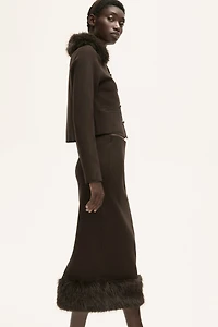 Jupe droite en tricot fin