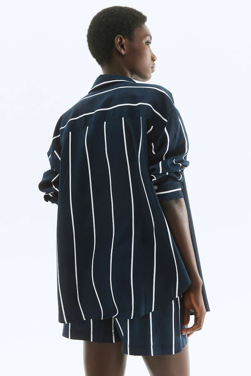 Oversized Linen-Blend Shirt