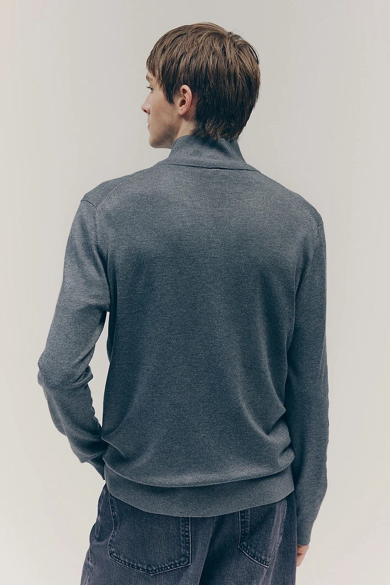 Slip-Fit Cardigan with Zipper
