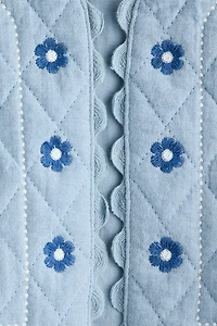 Embroidered-Detail Muslin Vest