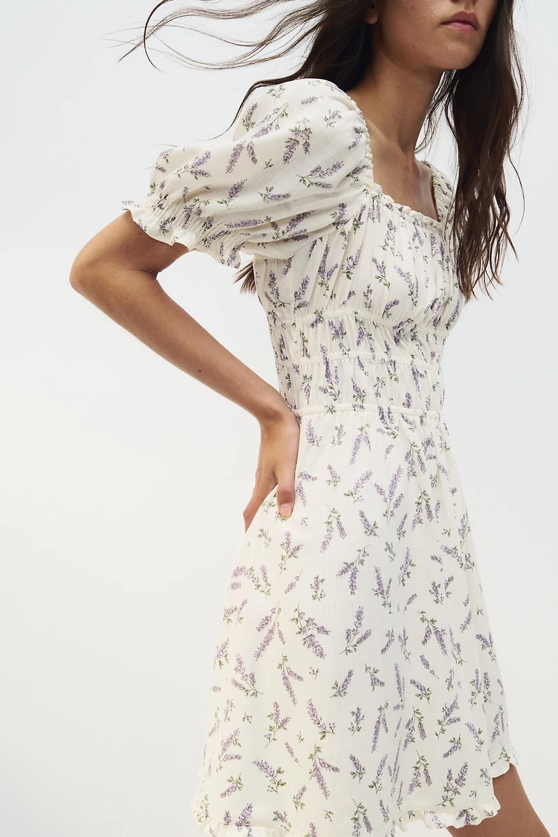 Robe avec détails smockés