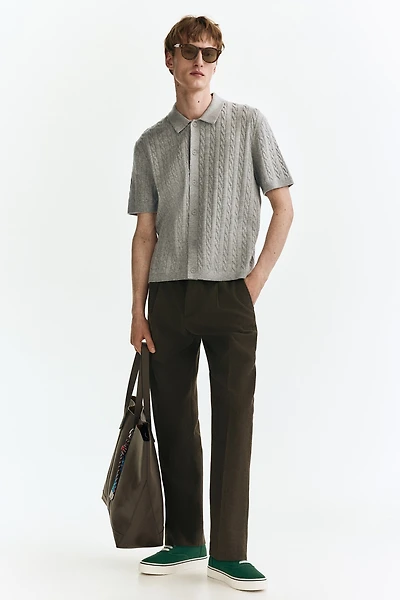 Regular-Fit Cable-Knit Shirt