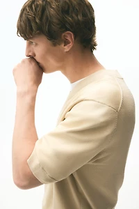 Regular-Fit Fine-Knit V-Neck T-Shirt