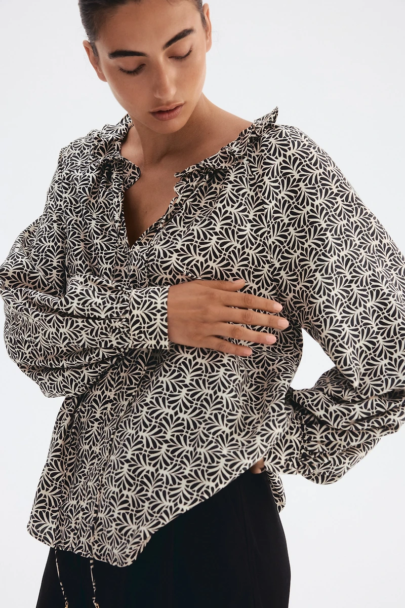 Ruffle-Collar Blouse