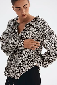 Ruffle-Collar Blouse