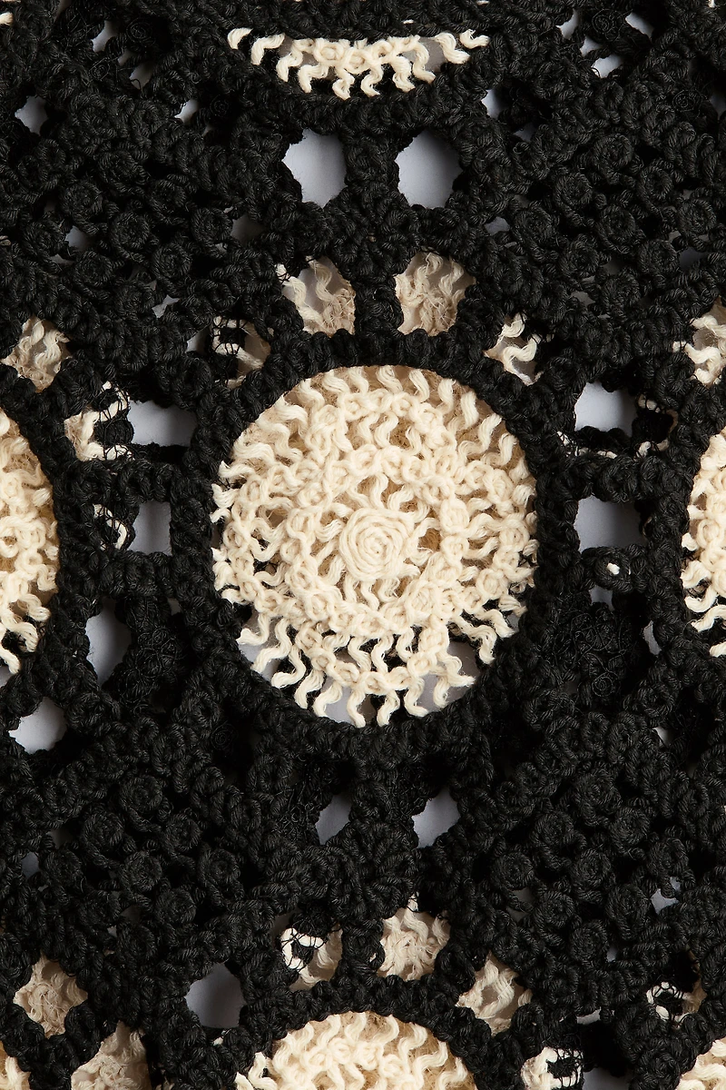 Crochet-look hole-knit top