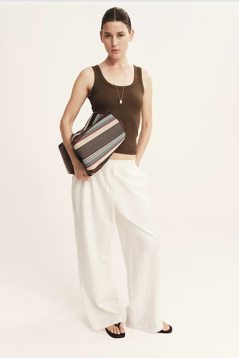 Linen-Blend Pants