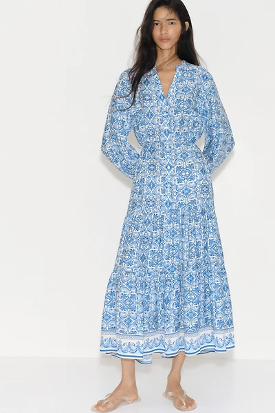 Robe à étage imprimée