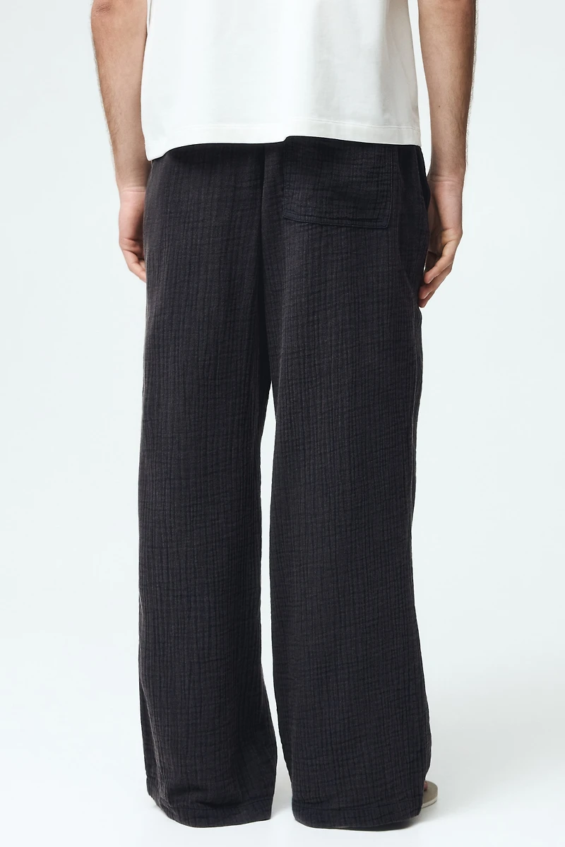 Pantalon ample en mousseline de coton