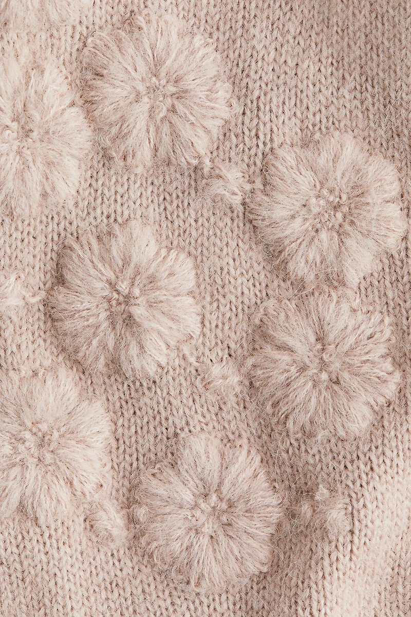 Embroidered Wool-Blend Cardigan