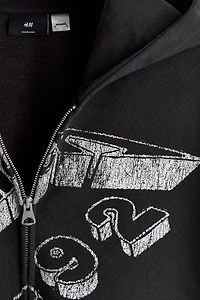 Oversized Printed Hooded Jacket