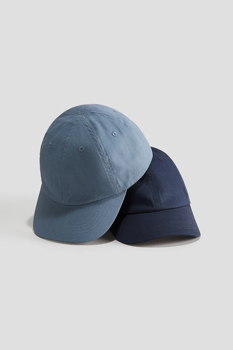 Lot de 2 casquettes en sergé coton