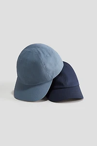 Lot de 2 casquettes en sergé coton