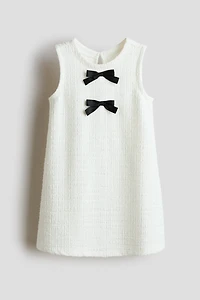 Bow-Detail Bouclé-Weave Dress