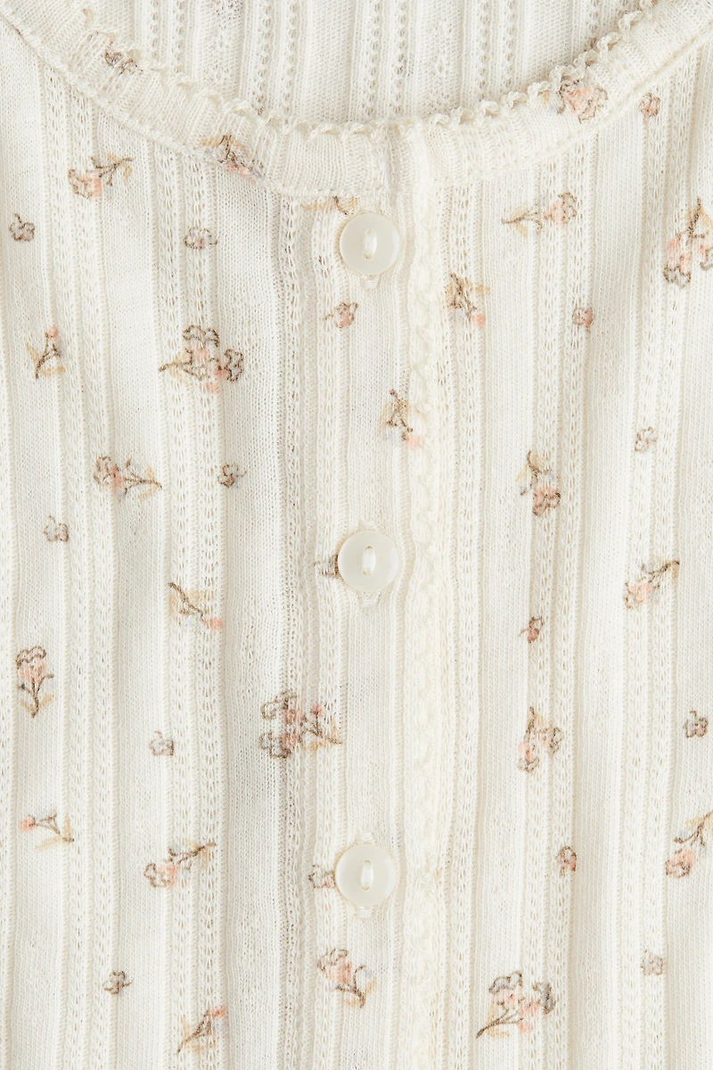 Pointelle jersey vest top