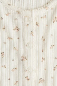 Pointelle jersey vest top