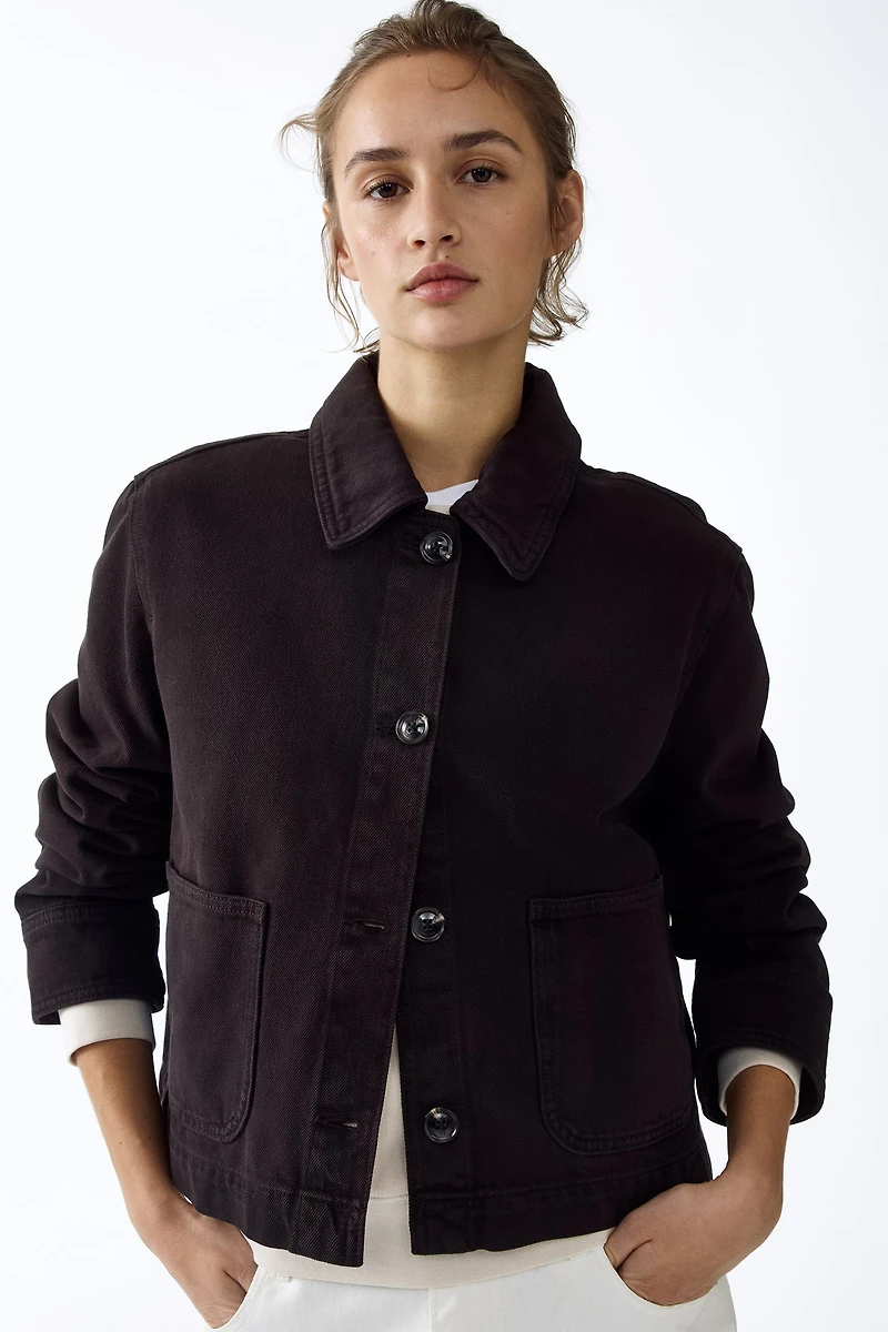 Veste-chemise en sergé de coton
