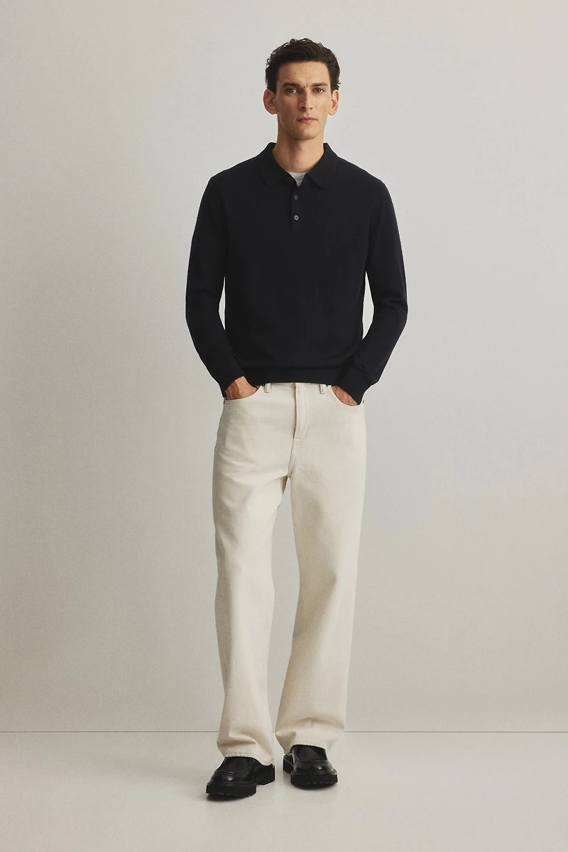 Regular-Fit Merino Wool Polo Shirt