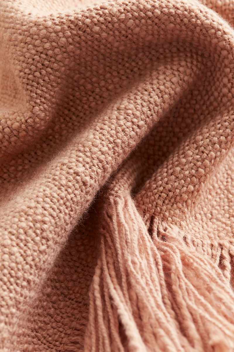 Fringed Slub-Weave Throw