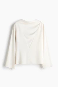Cowl-Neck Satin Blouse