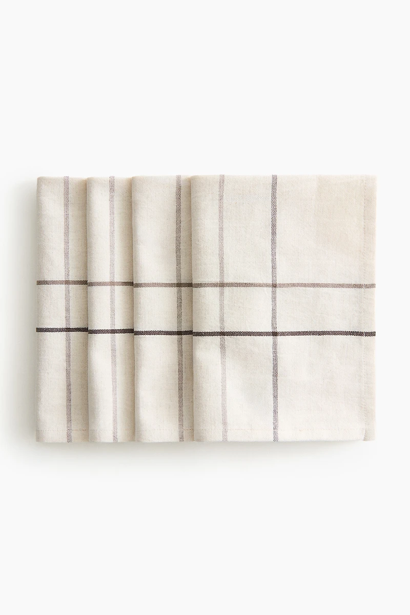 4-Pack Patterned Linen-Blend Napkins