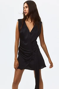 Satin Wrap Dress