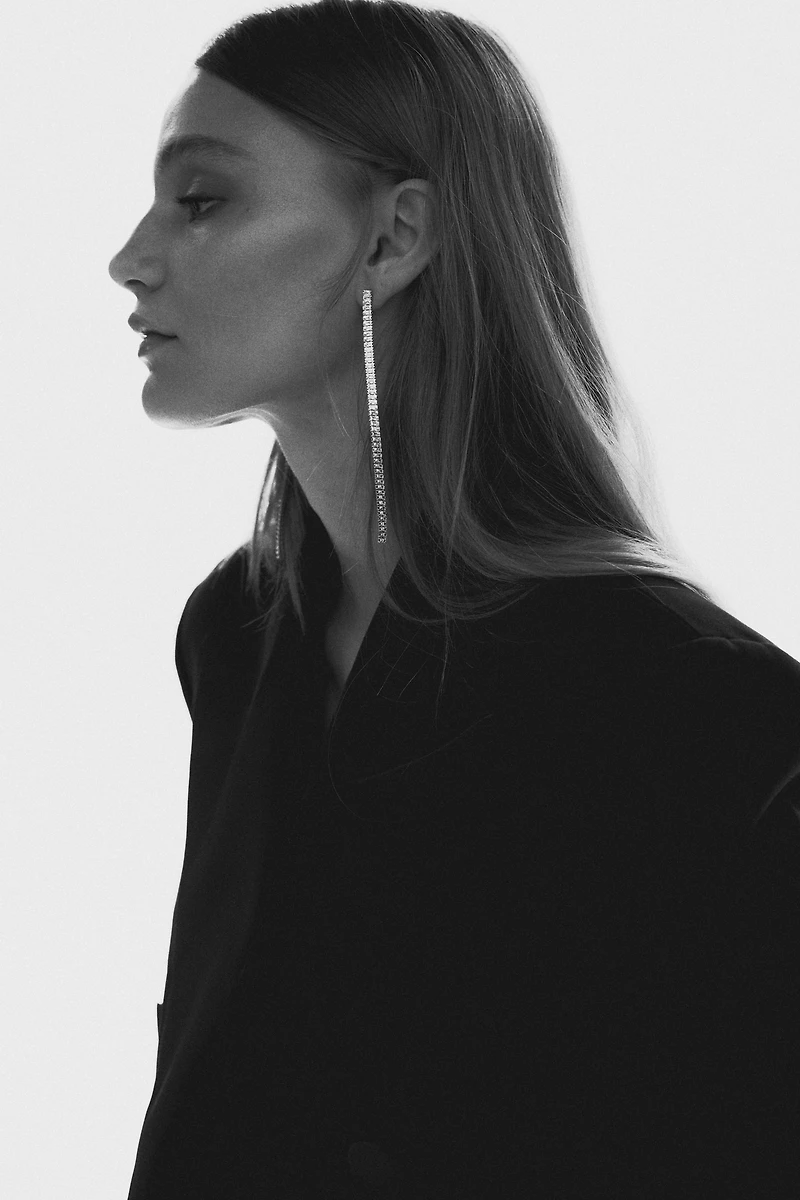 Rhinestone-Chain Earrings